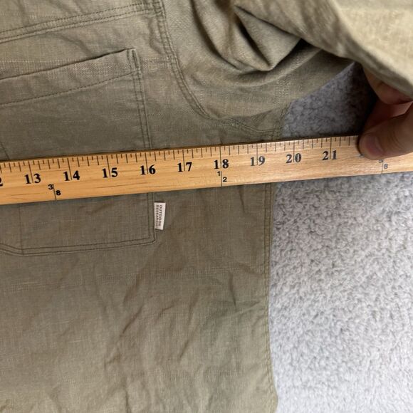 Outdoor Research Shirt Mens Small Green Short Sleeve Button Up Hemp Blend - Picture 5 of 8